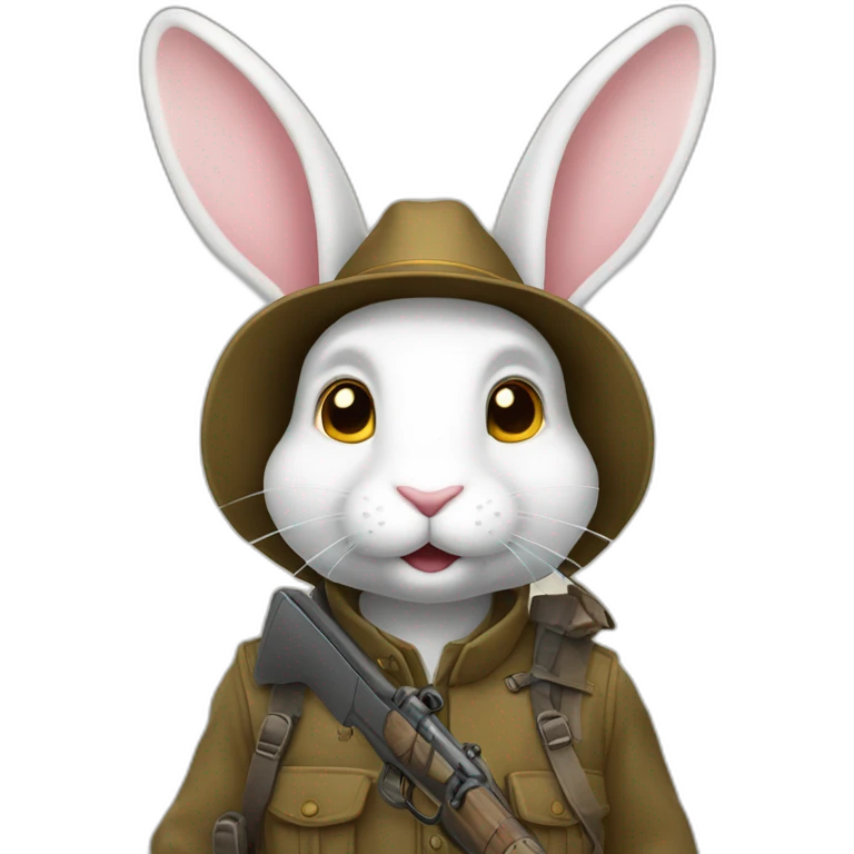 lapin qui tue un chasseur emoji