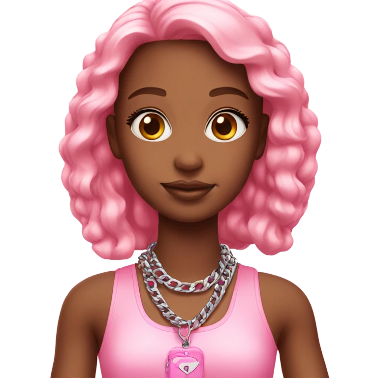 pink girl with barbie chain emoji