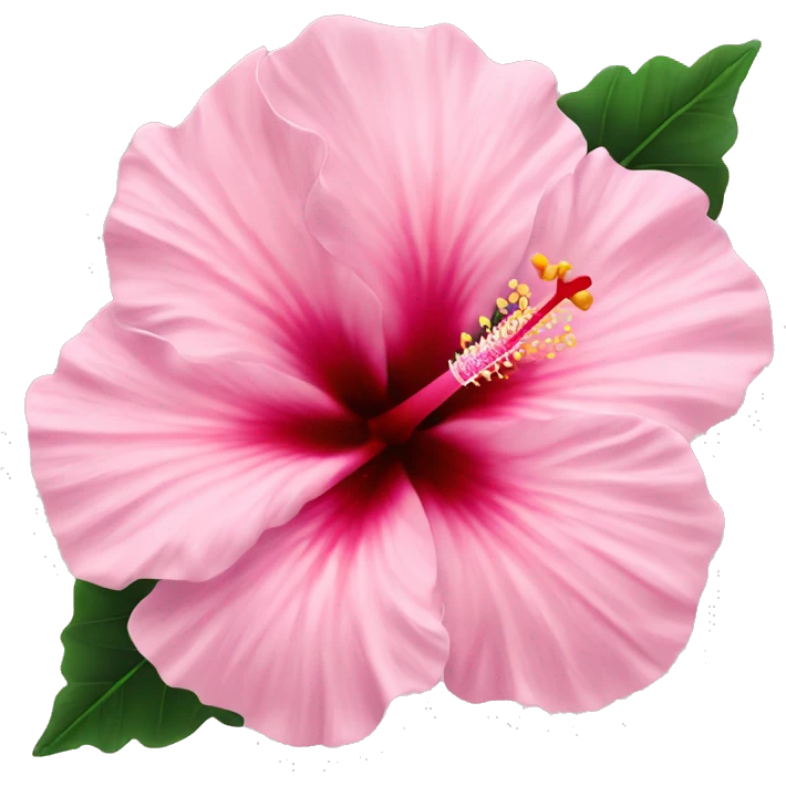 soft pink hibiscus flower emoji