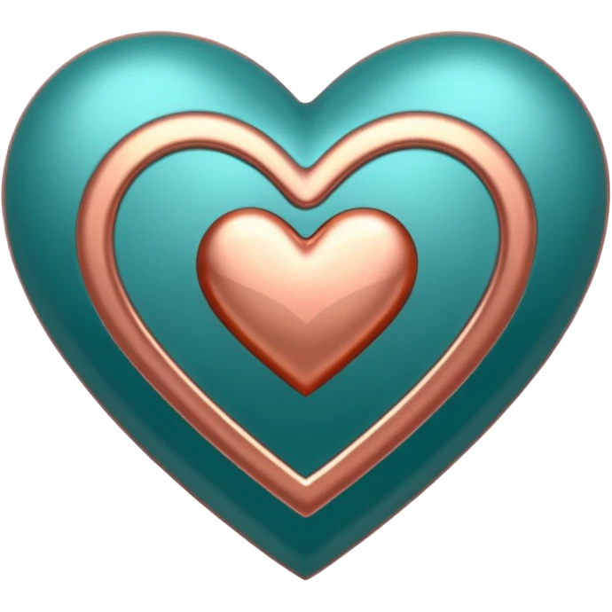 A teal, burnt orang, and rose gold heart, please.  emoji