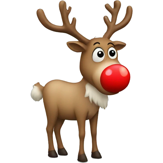 Reindeer with a red nose emoji