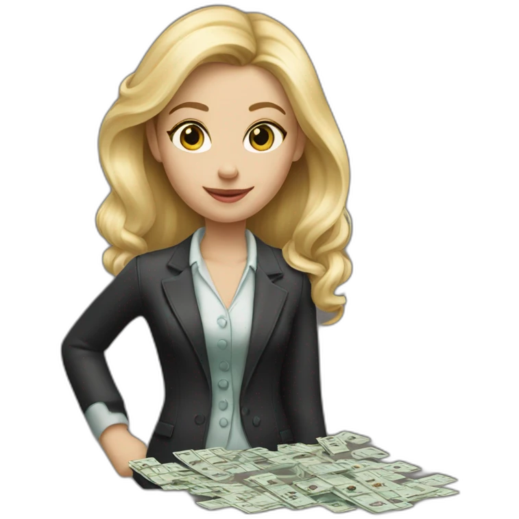 blond girl with monopoly game emoji