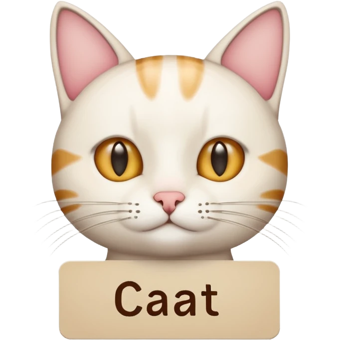 only cat text on the name card. emoji