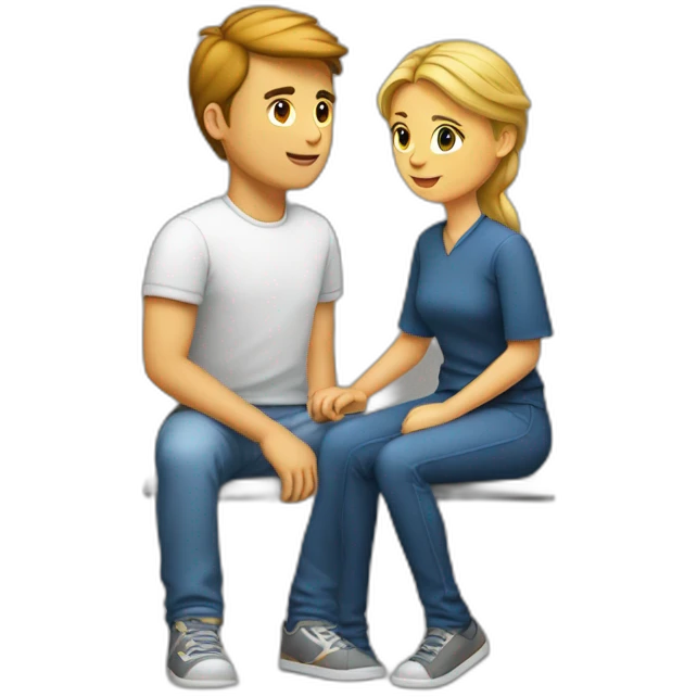 Fille sur le genou d'un homme  emoji