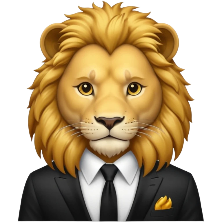 lion black tie emoji