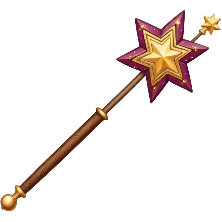 Magic wand from Harry Potter with sparkles around emoji