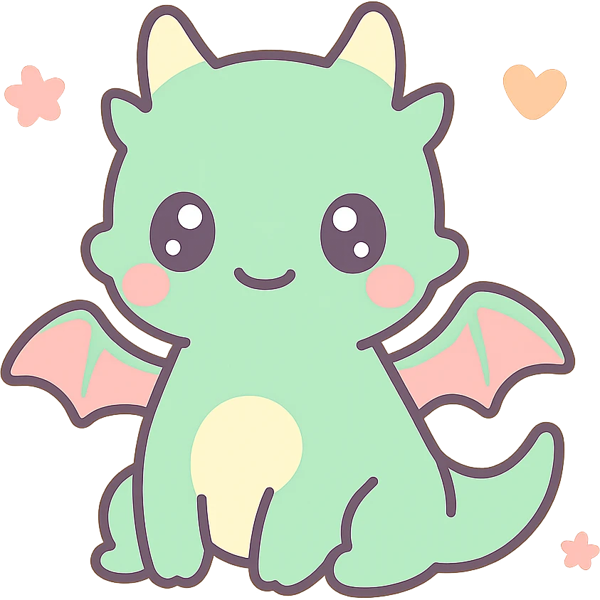 a dragon with glowing eyes in anime style emoji