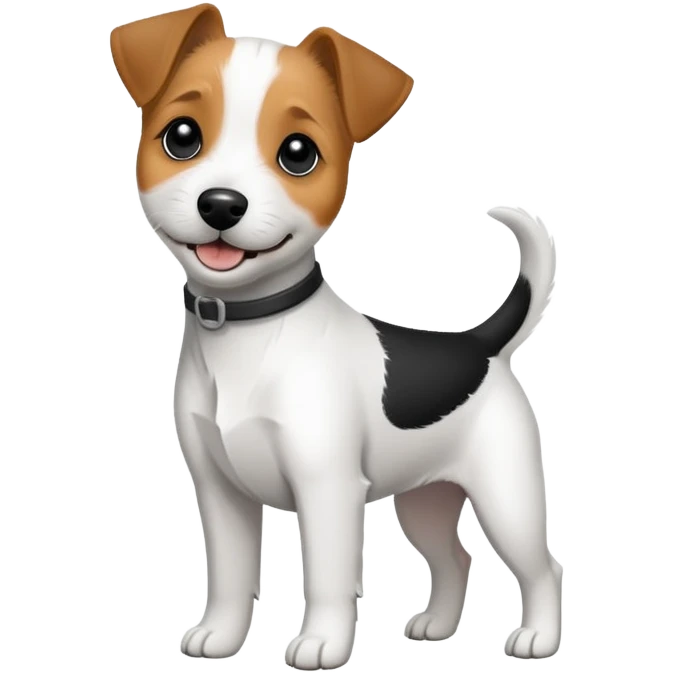 Happy Parson Russell Terrier black and white emoji