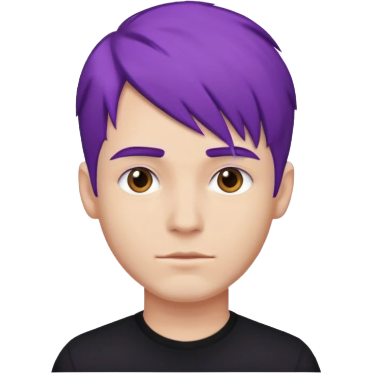 man with purple hair and black shirt emoji