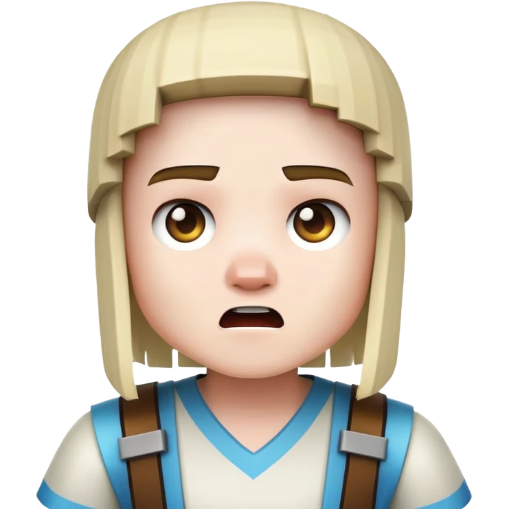 Minecraft character, surprised expression emoji
