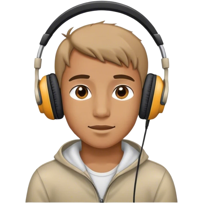 Boy wearing headphones  emoji
