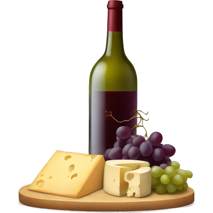 Wine, grapes and cheese emoji