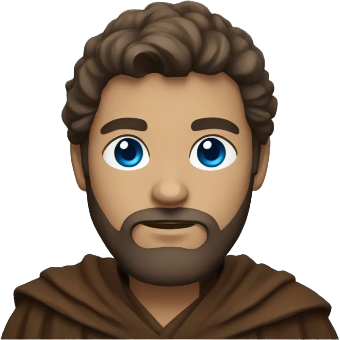 Jedi with Brown Robes, Beard, and Blue Eyes emoji