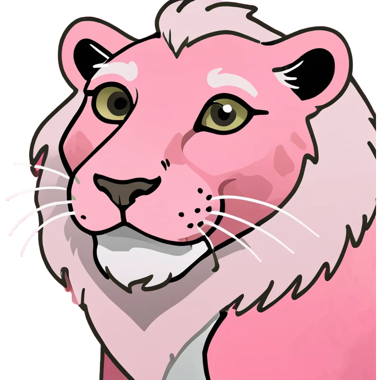 A pink leopard lion  emoji