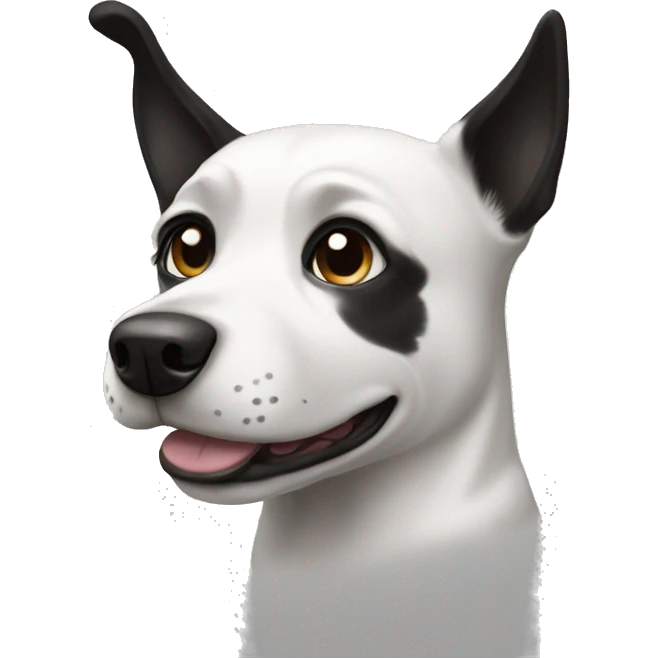 black and white dog emoji