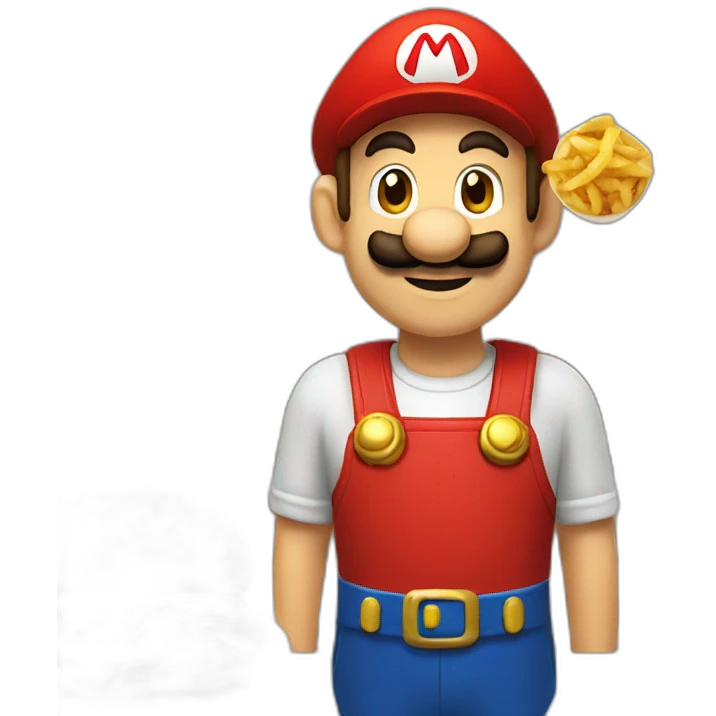 mario bros working at mcdonald's emoji