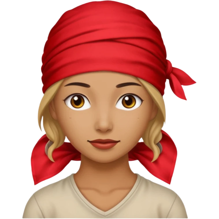 woman with wearing red bandana emoji