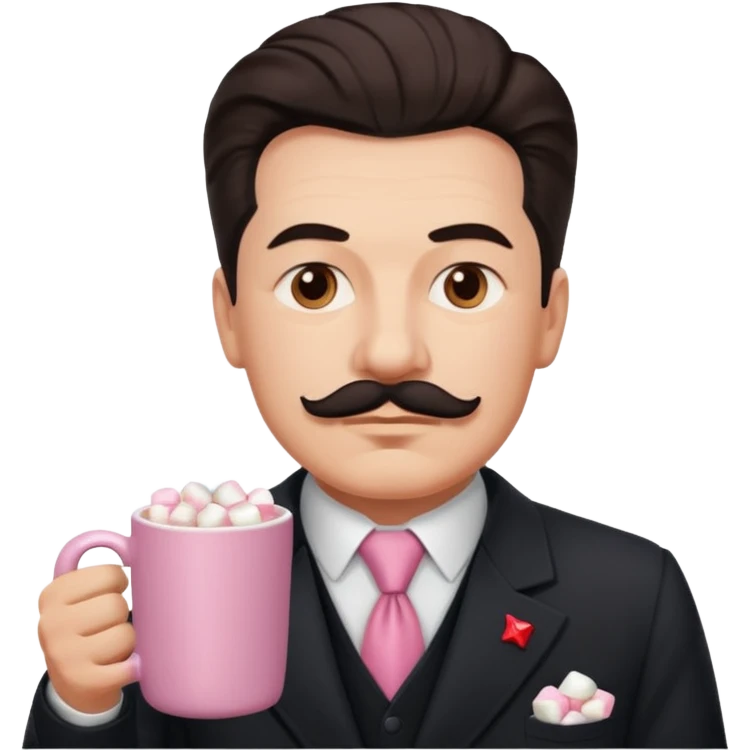 Stalin hold  Light Pink mug of hot chocolate with marshmallows emoji