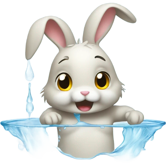 Bunny leaking water emoji