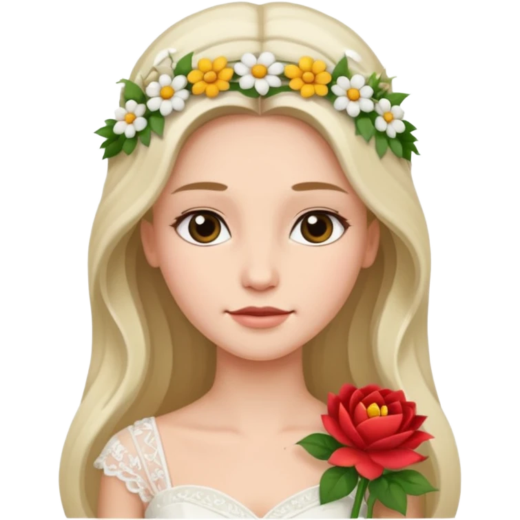 bride flower white long emoji