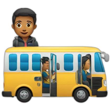 Riding in bus emoji