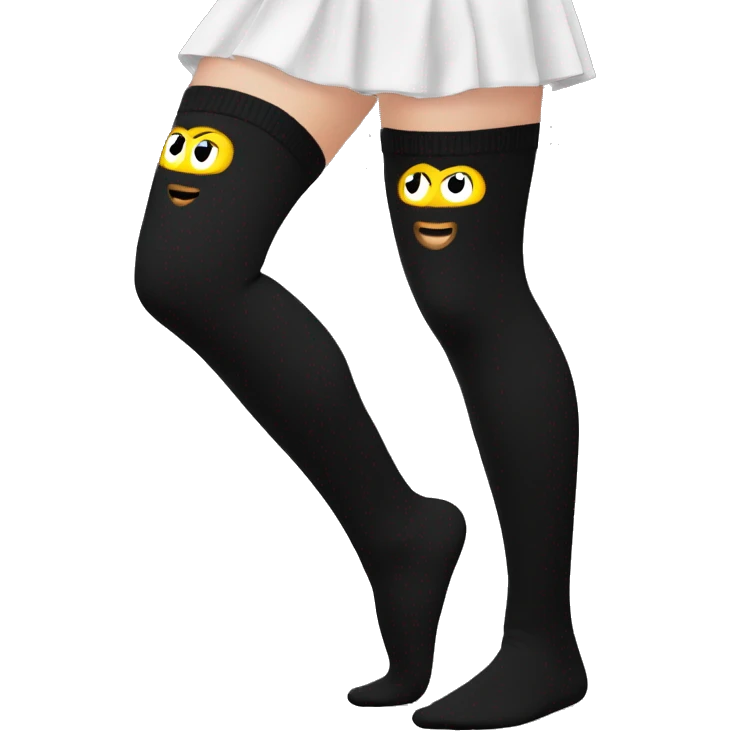 Plain Black over knee socks emoji