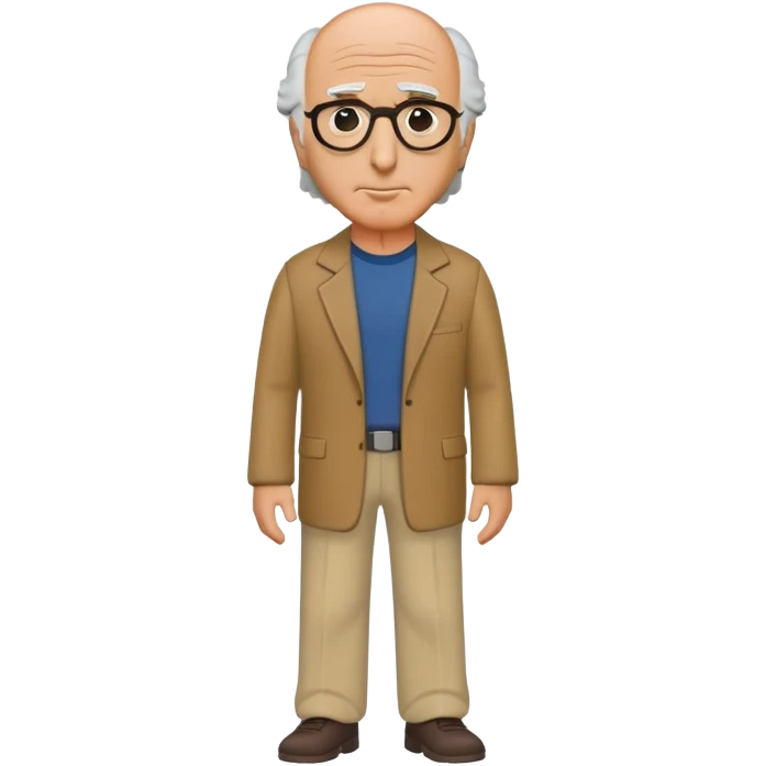 Larry David full body, funko style very exaggerated  emoji