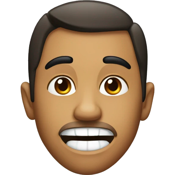 Face rizzing up and pointing at their jawline emoji