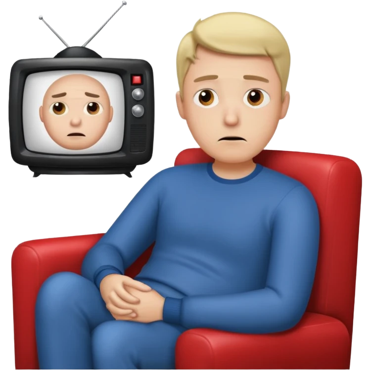 bored man watching television emoji