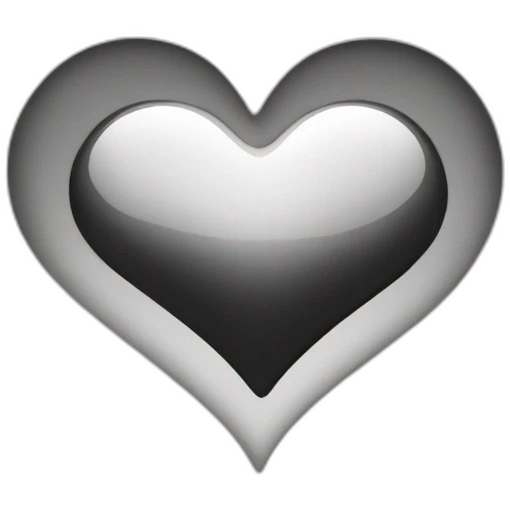 Black and white heart emoji