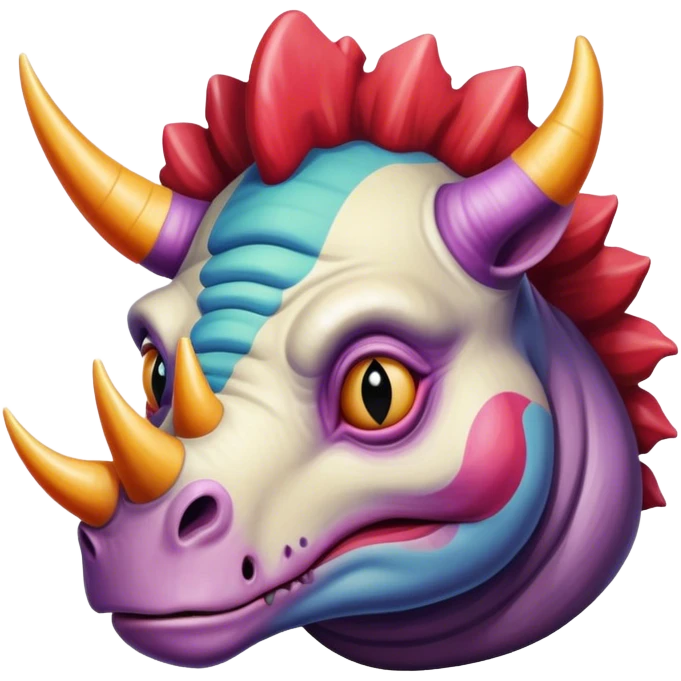 sad triceratops clown emoji