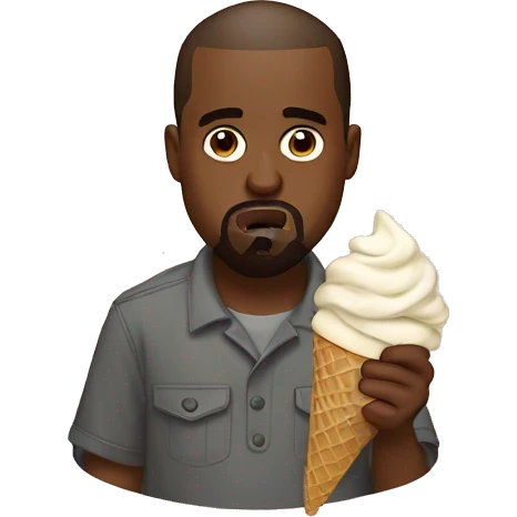 Kanye west eating ice cream emoji