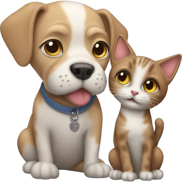 Cat holding a dog emoji