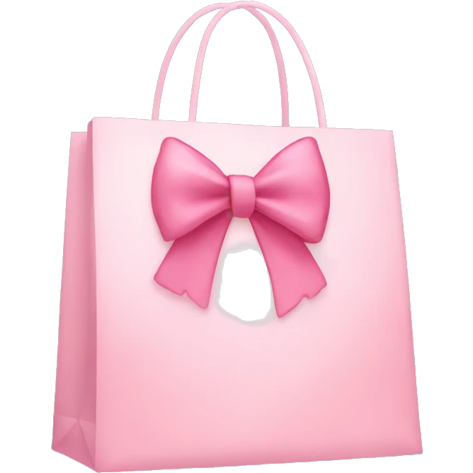 light pink shopping bag with bow emoji