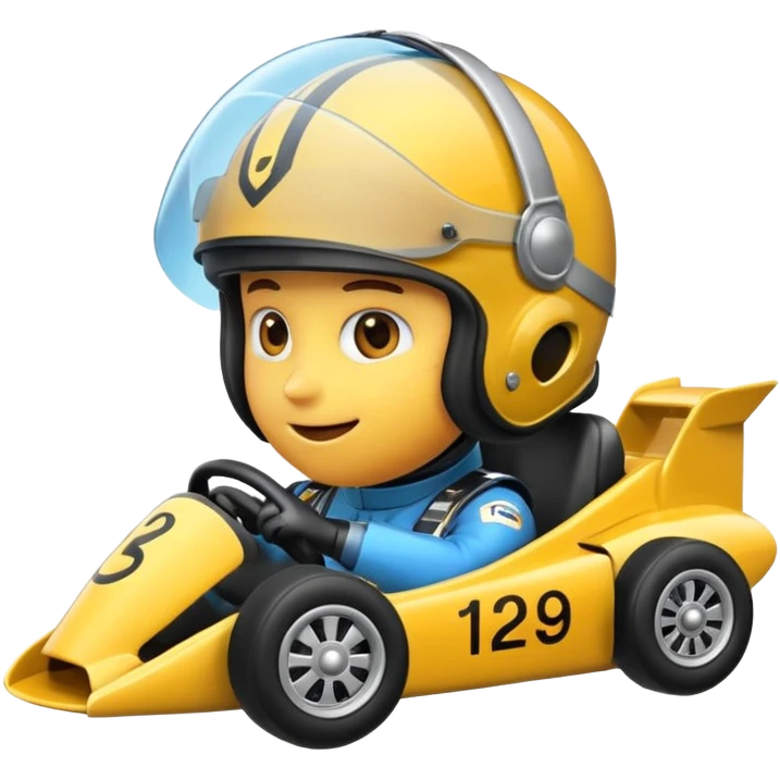 emoji de análise de Fórmula 1 com elementos de corrida, gráficos e capacete de piloto emoji