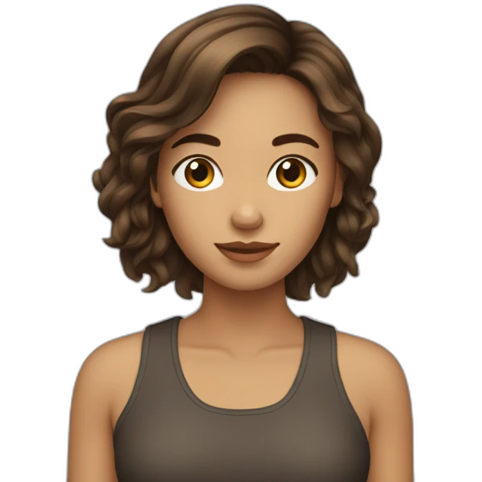 Fille au cheveux brune emoji