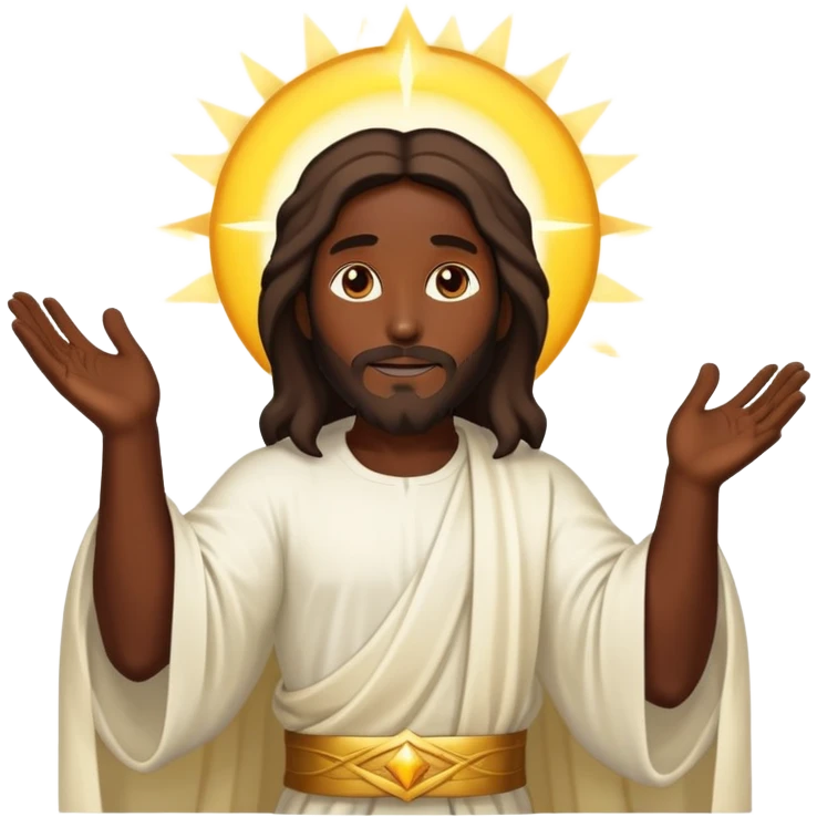 Dark skin Jesus ascending  emoji