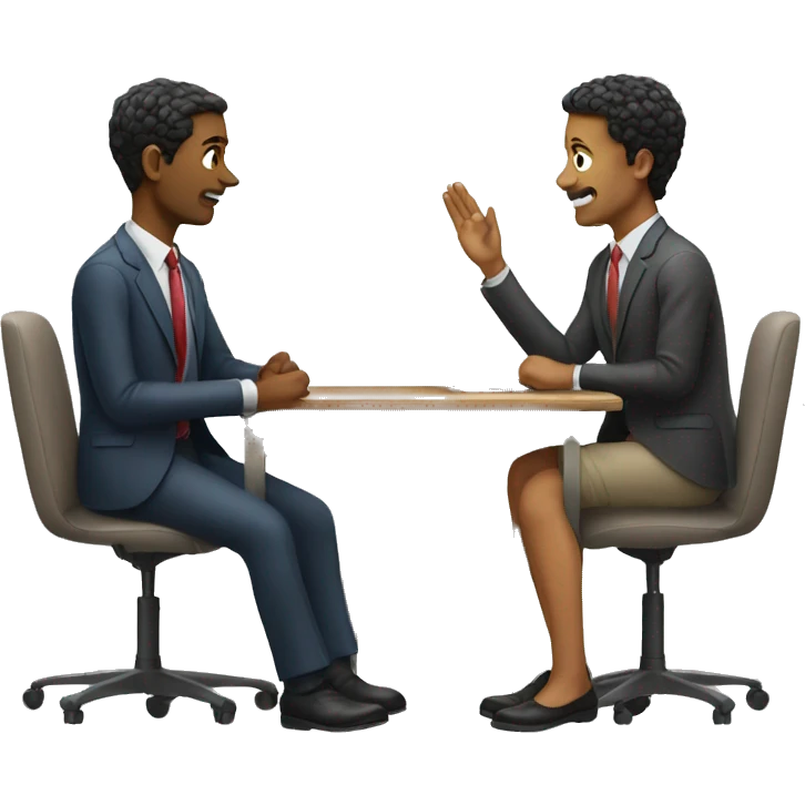 2 people talking job interview semi casual emoji