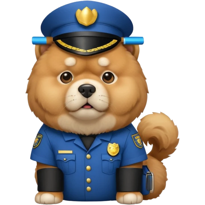 Chow Chow dog as a security guard emoji