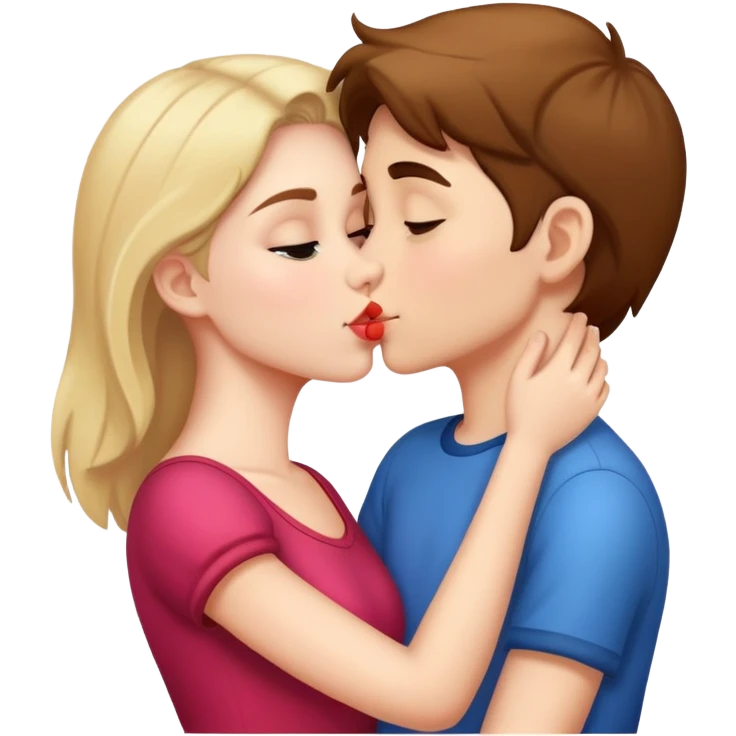 girl kissing a boy emoji