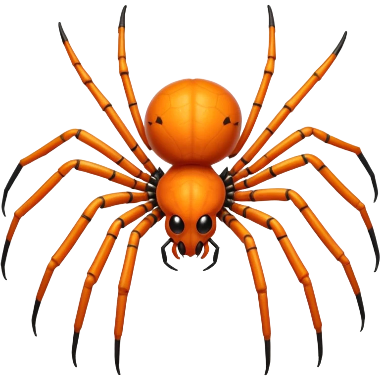 very shiny orange spider emoji
