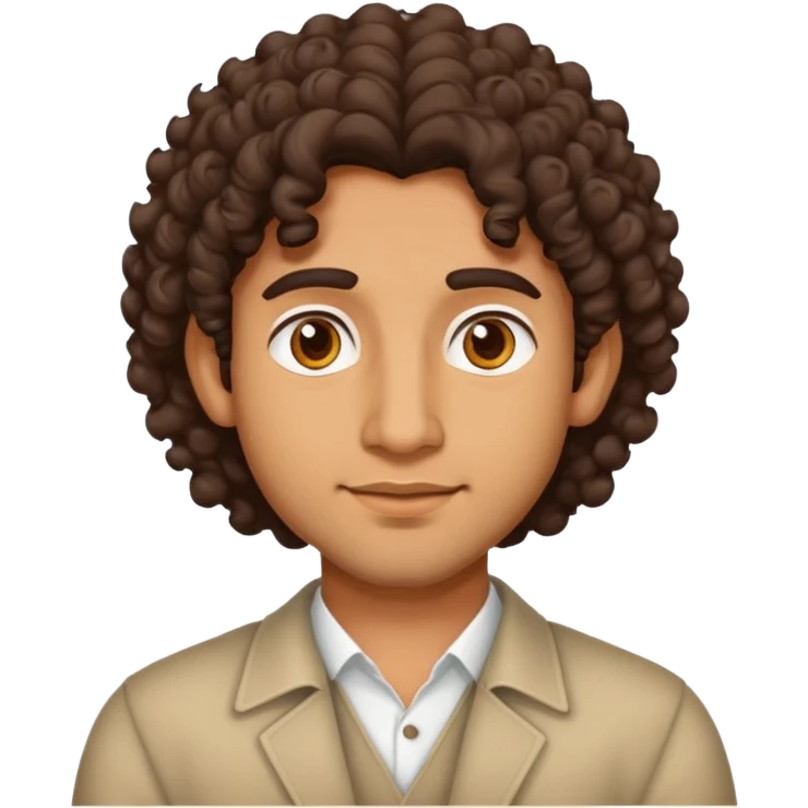 An indian guy with medium curly hair. emoji