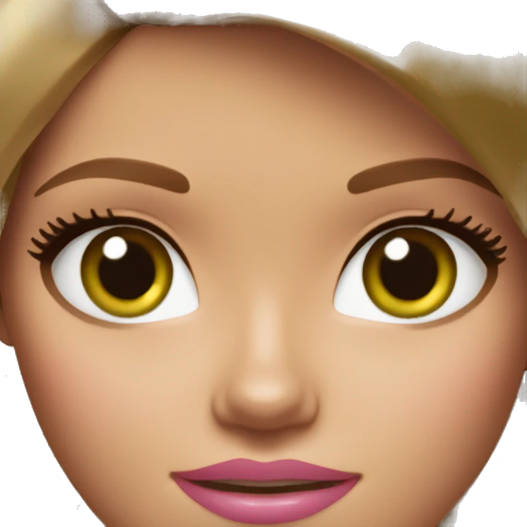 barbie with brown-haired and green eyes emoji