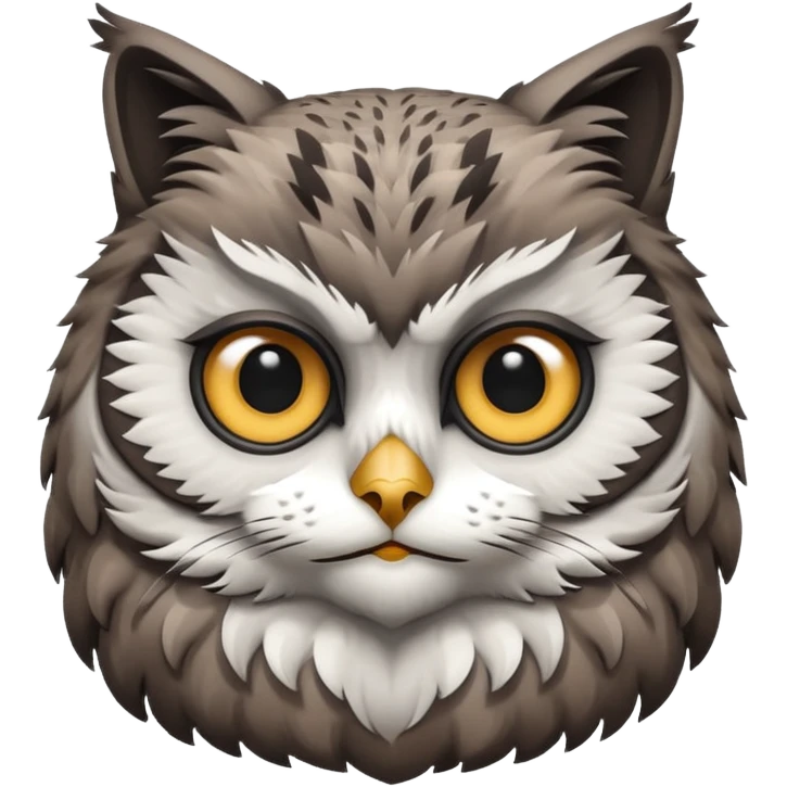 A owl with a cat head emoji