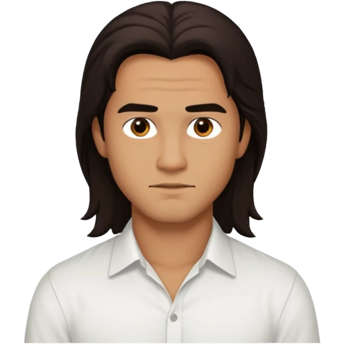 Pana Hema Taylor, male actor (b.1989) with tan skin, dark brown long hair emoji