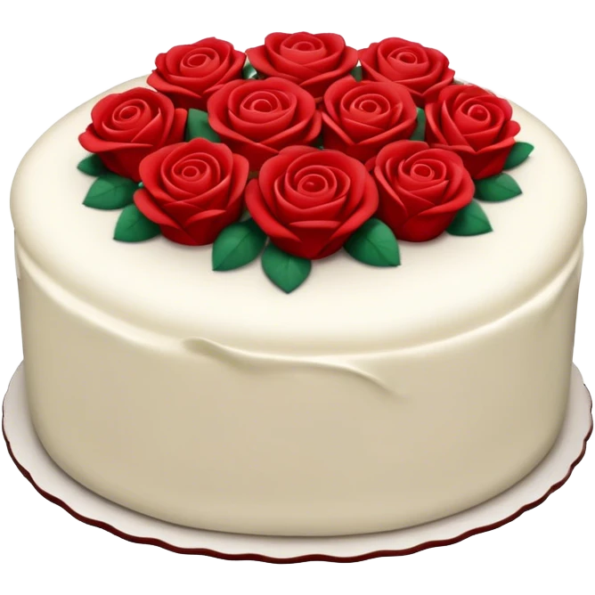 Cake with red roses emoji