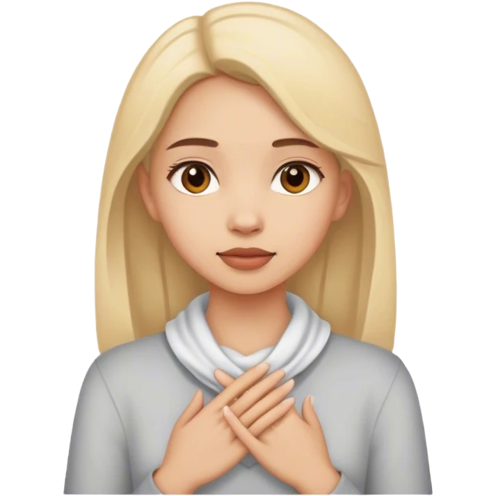 Girl with her hands around her neck emoji