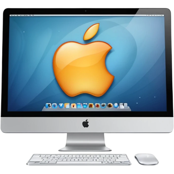 an Apple iMac that is showing a website emoji