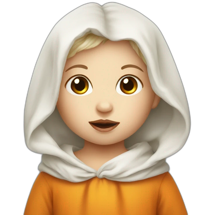 Baby White skin disguised as a pumpkin emoji