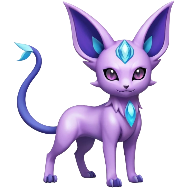 Shiny Exotic Espeon-Absol-Pokémon-Fakémon-hybrid-creature (full body) emoji